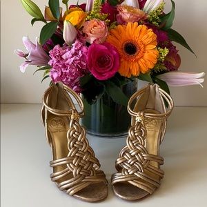 Tory Burch Constance-Metal Wash Lamb Heels